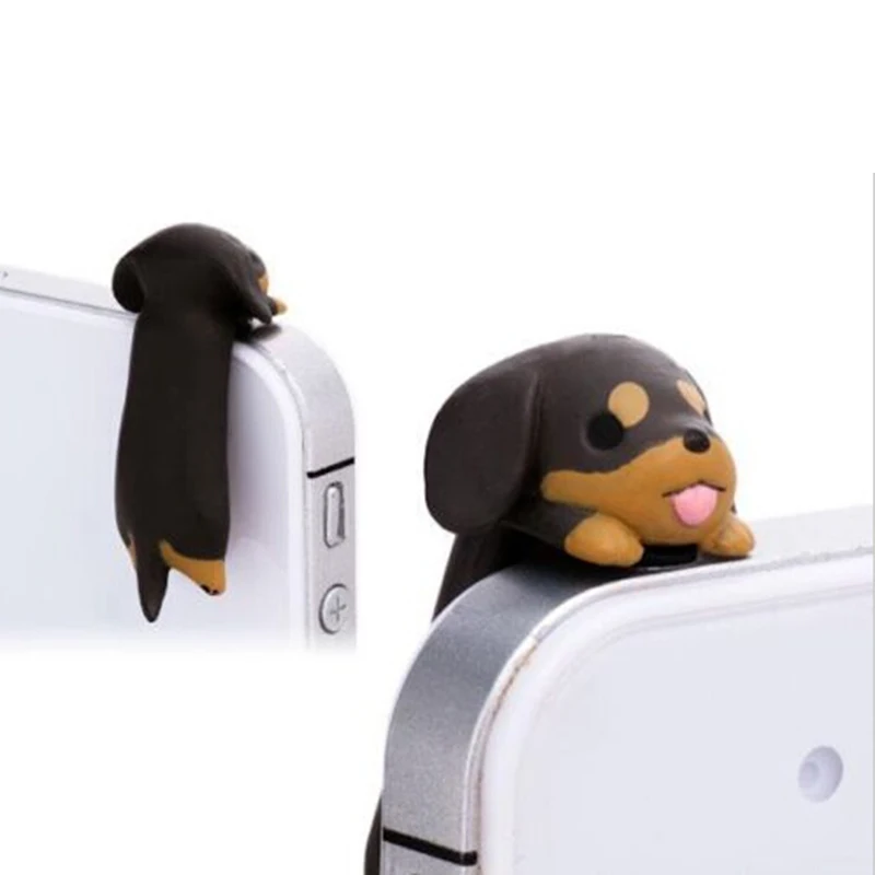 Lovely Dog Plugy Earphone Jack Plug Headset Stopper Cap Dachshund Dog Dust Plug 3.5mm Cellphone Plug