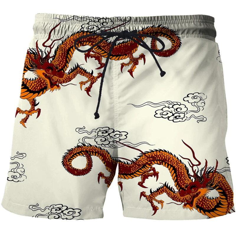 

New Dragon totem Men Board Shorts Swimwear Shorts Trunk Sports Pants Casual Men's 3d Tops Child Boy Beach Short Men clothing