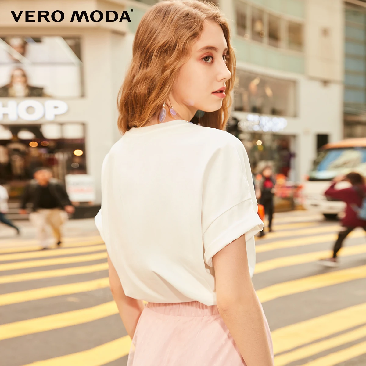Женская футболка с рисунком фламинго и открытыми плечами Vero Moda | 319101535|Футболки|