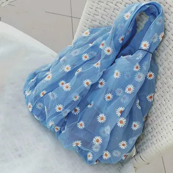 

VICONE 2020 Embroidery Daisy Package Little Red Book Spring and Summer New Mesh Fairy Package Original Wild Hipster Hand Bag