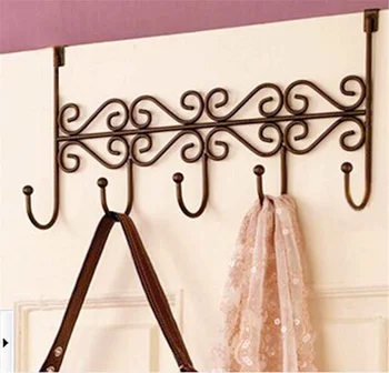 

5 Hooks Bathroom Hanging Rack Holder Cabinet Draw Door Wall Hooks Kitchen Organizer Bag Towel Coat Clothes Hat Over Door Hanger