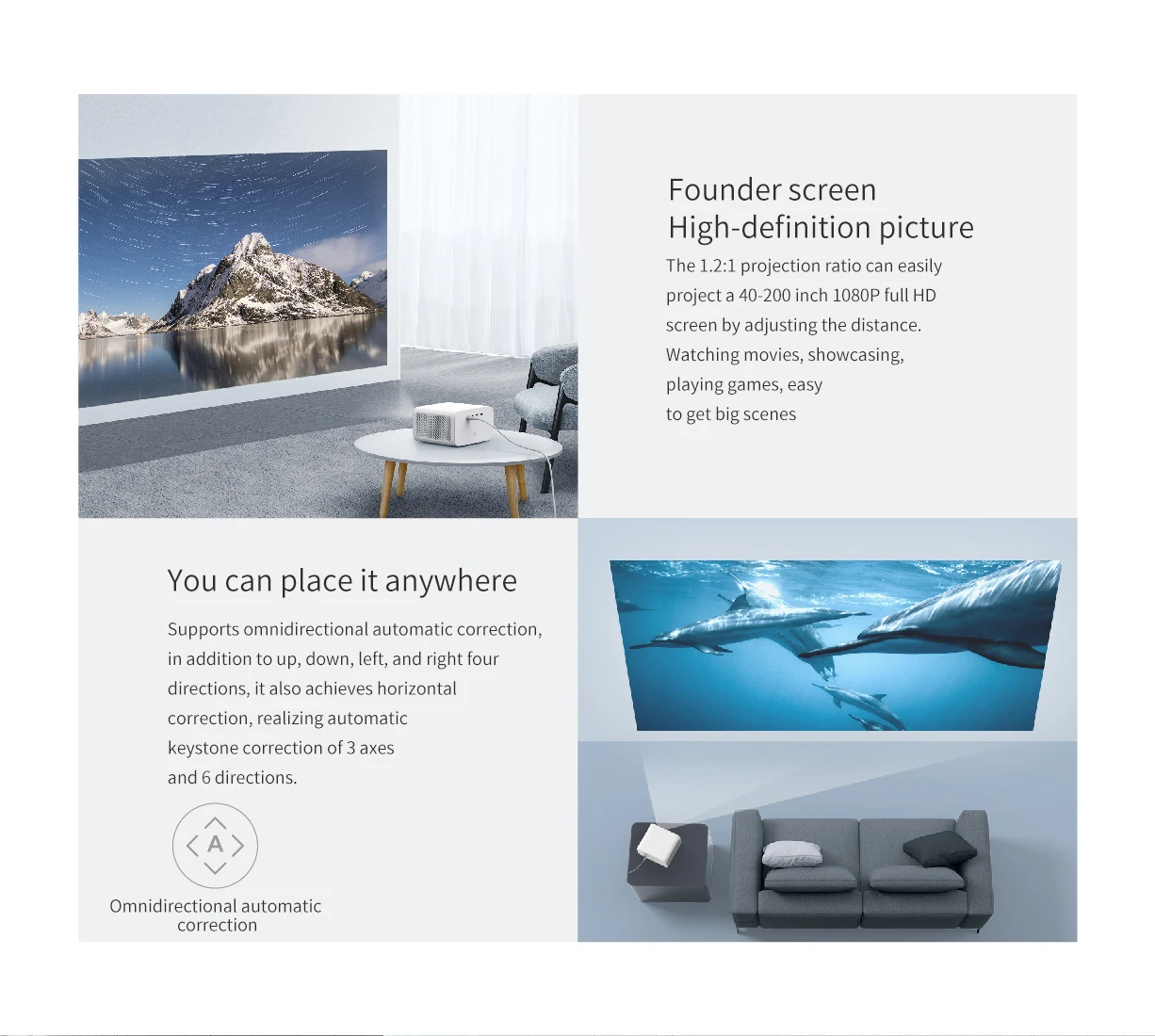 mini projector for iphone Original Xiaomi Mijia Projector 2 1080P HD MIUI TV 800ANSI Lumen 2GB DDR3 16GB eMMC Home Theater Support Dolby DTS Audio outdoor projector screen