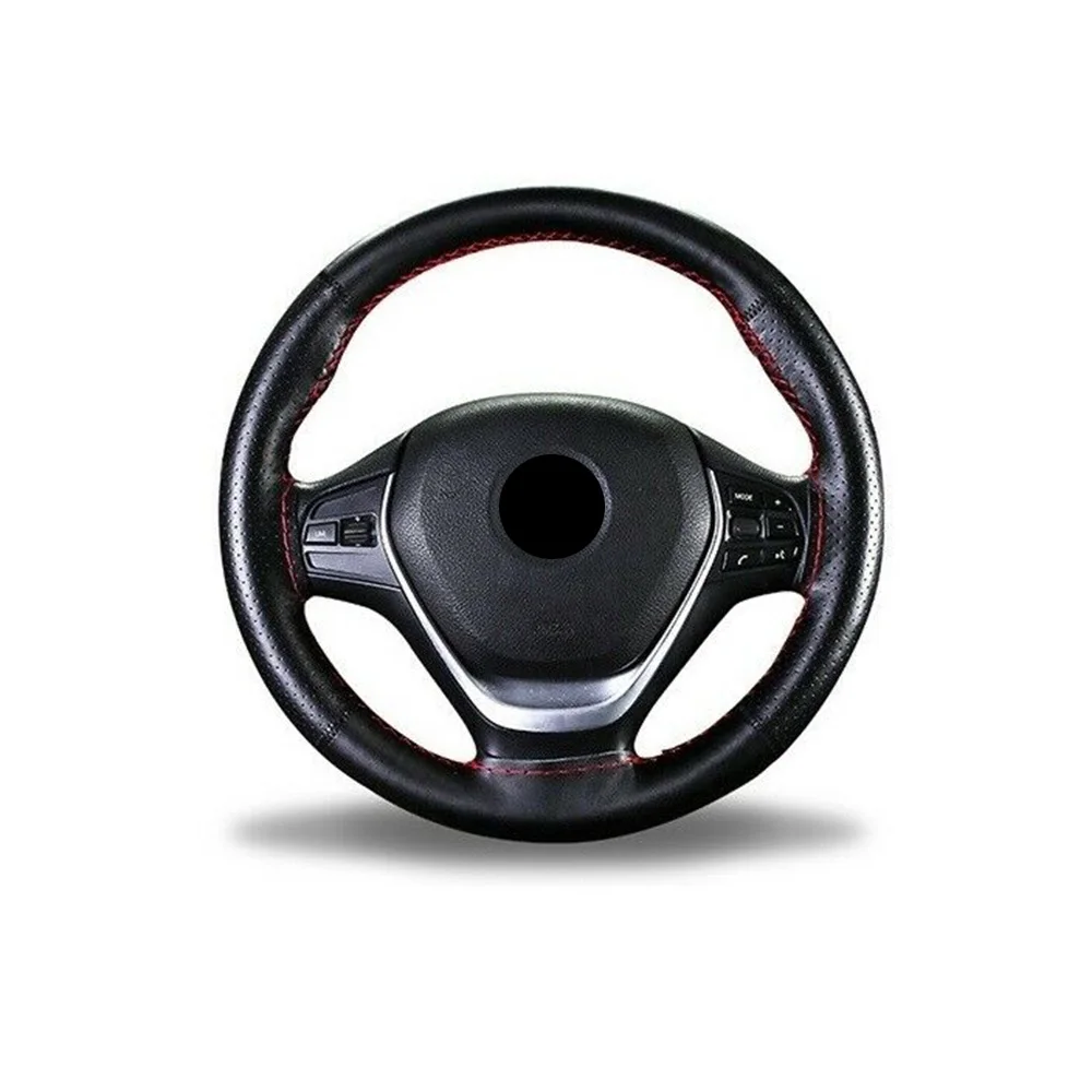Черный авто чехол рулевого колеса автомобиля нитки+ игла инструмент DIY протектор Аксессуары