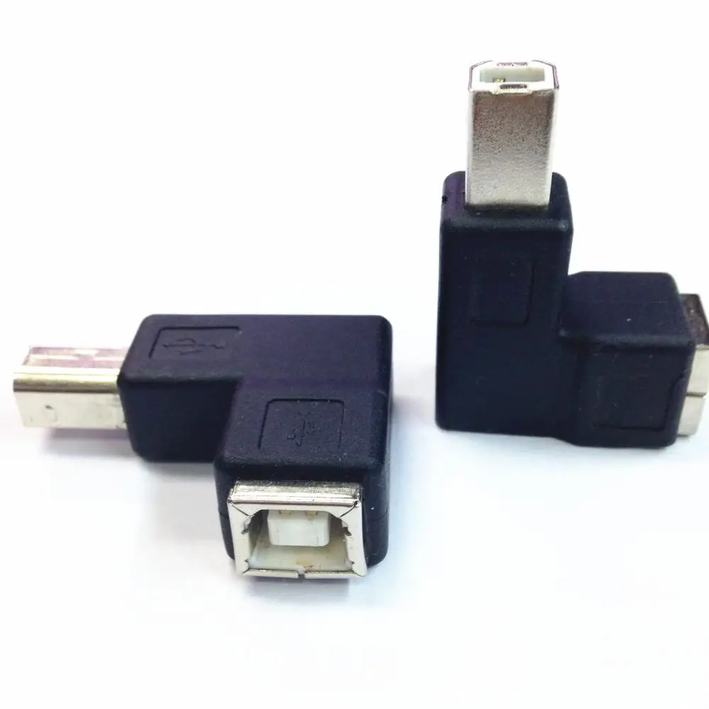 Newest Right Angled 90 Degree USB 2 0 B Type Male to Female Extension Adapter for