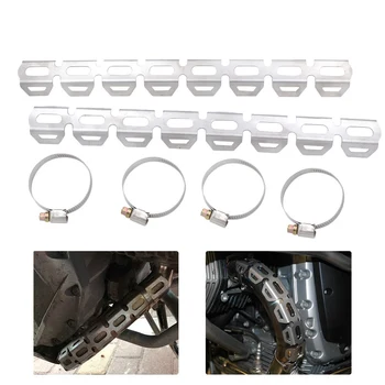 

Motorcycle Exhaust Muffler Pipe Leg Protector Guard Muffler Pipe Cover for BMW R1200 F800GS F700GS F650GS (Silver)