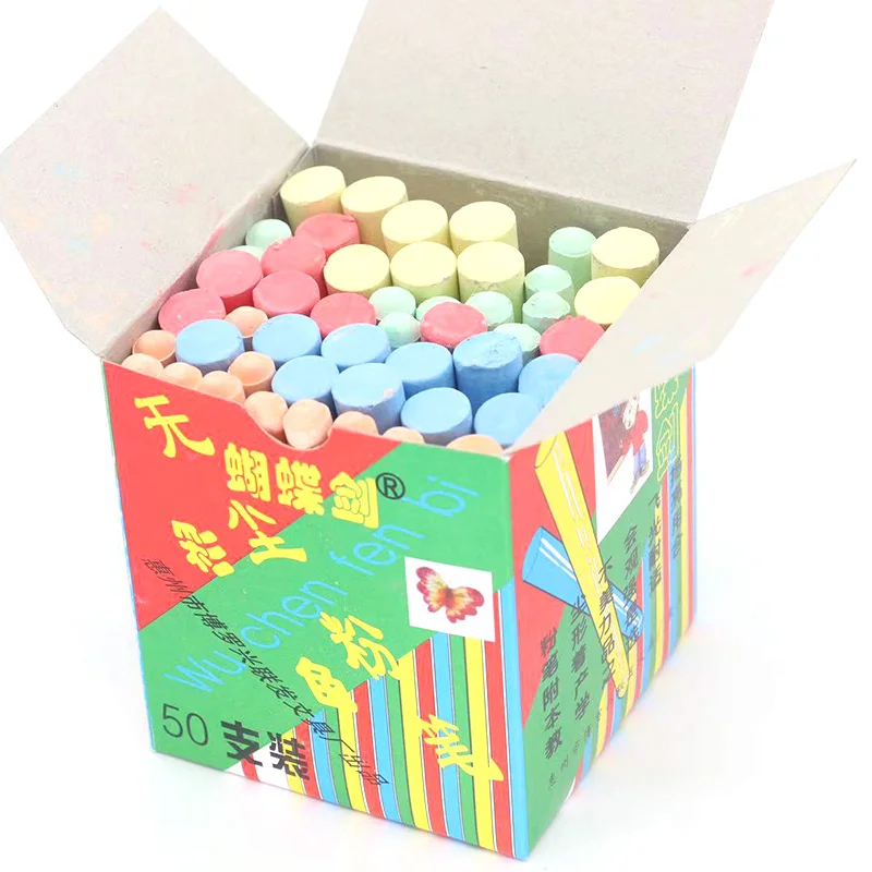 50Pcs Dustless White Drawing Chalk For School Education Chalks High Quality Stationary Office Supplies Marker White Tizas