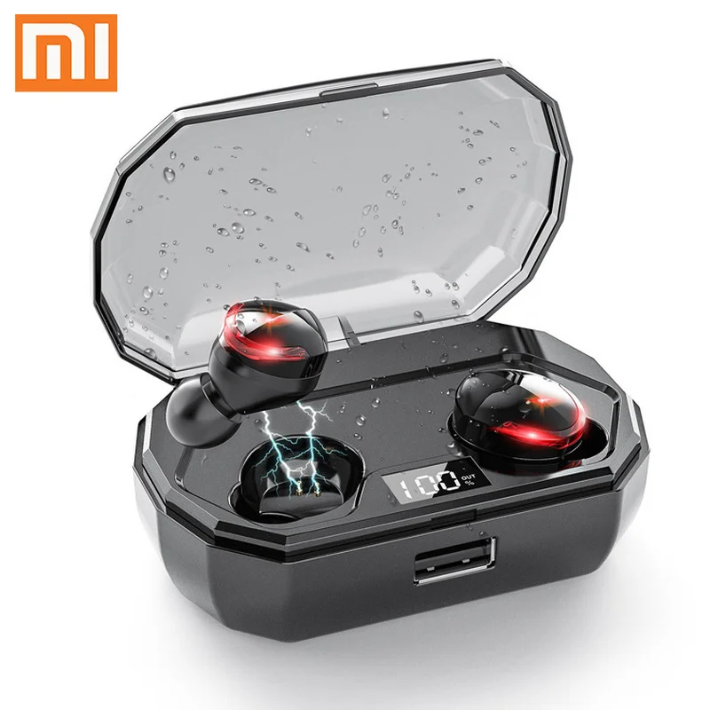 Xiaomi Airdots беспроводные наушники IPX7 Водонепроницаемая bluetooth-гарнитура с сенсорным экраном 2000 мАч чехол для зарядки HIFI 4D шумоподавление