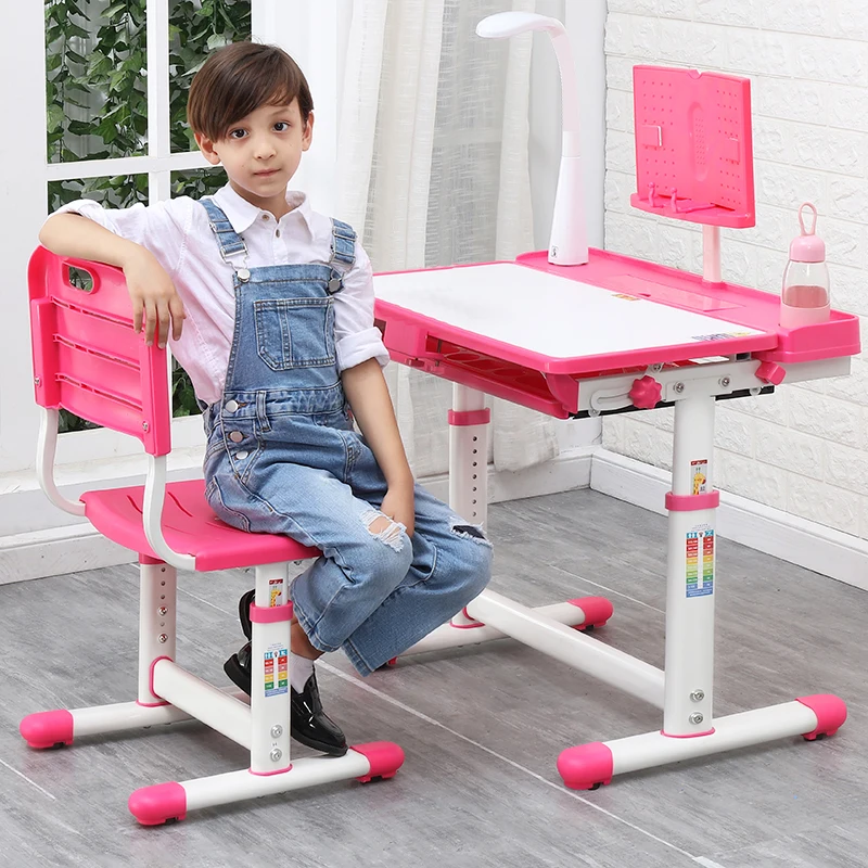 Children Desk and Chair Set Multifunctional Study for Kids Student Adjustable Writing Table Combination Desktop | Мебель