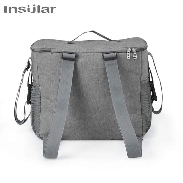 Insular Baby Diapers Bag Outdoor Travel Mommy Bag for Stroller Large Capacity Insulation Nursing Bag Polyester Solid Diaper Bag 4