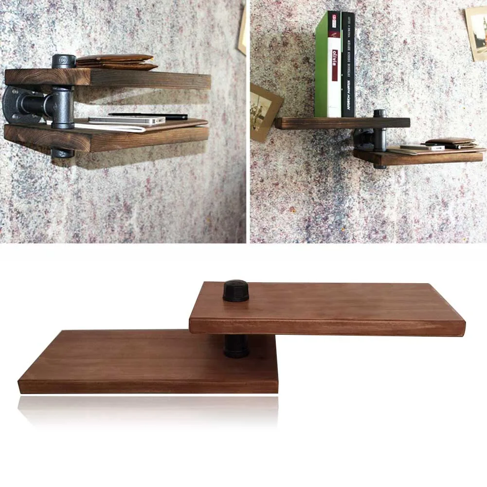 

Space Saving Decorative Storage Wrought Iron Home Industrial Book Shelf Hanging Practical Wall Mounted Simple Study Magazine