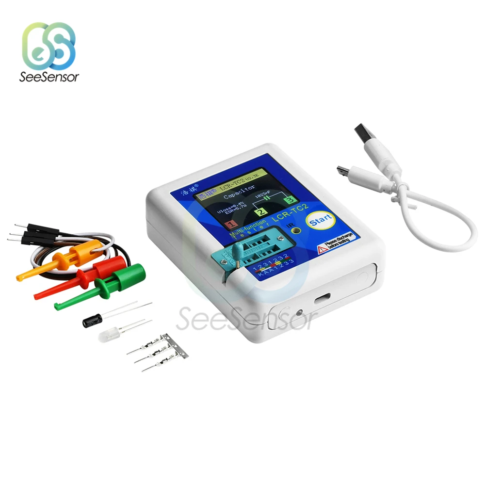 LCR TC1 TC2 T7 TFT LCD Display Multi meter Transistor Tester Diode Triode Capacitor Resistor Test Meter MOSFET NPN PNP Triac MOS