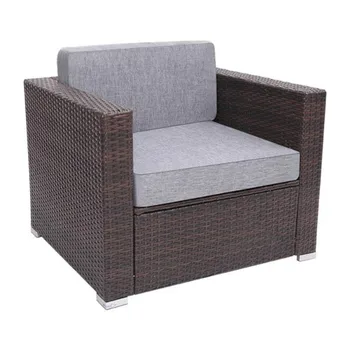 

Oshion Outdoor Patio PE Wicker Rattan Single Sofa
