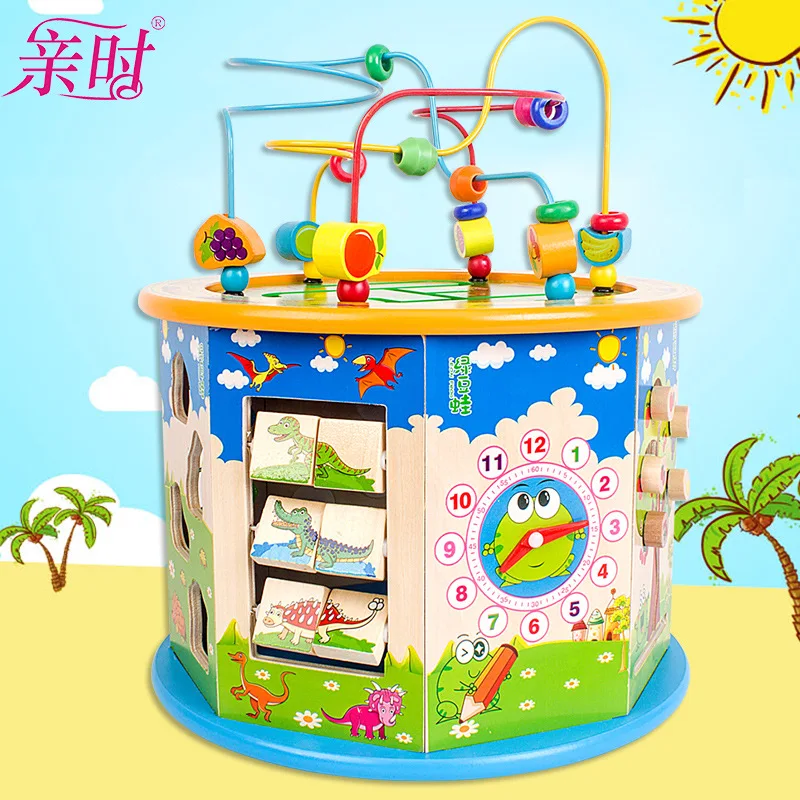 

Qin shi 12-in-1 Eight-Sided Flexible Box Intelligence Large Bead-stringing Toy Children Baby Early Childhood Toy