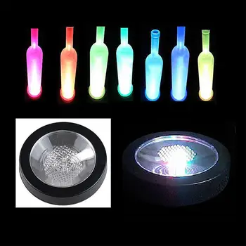 

LED Light Up Coaster Color Changing Drink Bottle Cup Mat Tableware For Party Bar Club