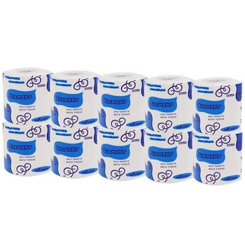 

New 10Pcs wood pulp roll paper 3 layers of soft texture replacement paper towels toilet paper table kitchen paper