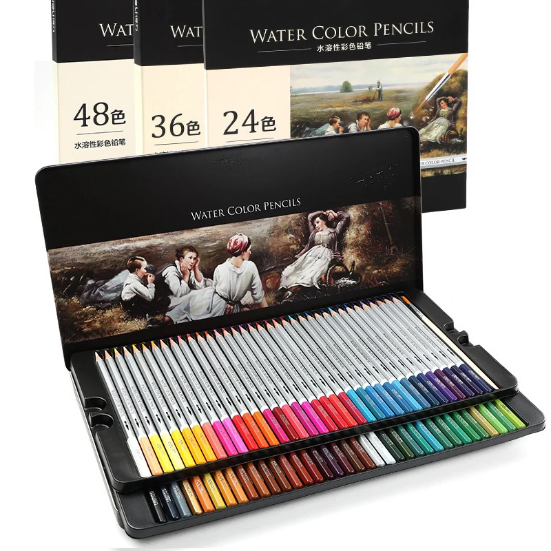 

48/72 Colored Water Soluble Pencil Art Supplies Colouring Pencils For Artists Drawing Hand Drawn School Color Painting Supplies