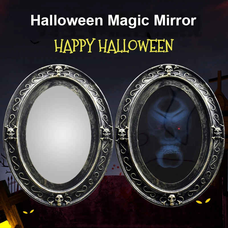 

New Magical Horror Mirror Novelty Prank Scare Skull Head Ghost Halloween April Fools ' Day Scare Toys Gags & Practical Jokes