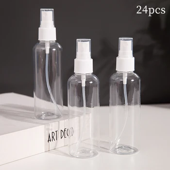 

24 Packs of Plastic Clear Spray Bottles 3.4Oz, Fine Mist Spray Bottle, 100Ml, for Essential Oils, Travel and More