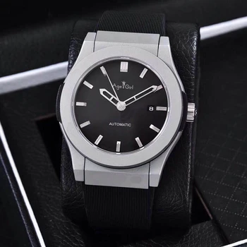 

Classic New Men Automatic Mechanical Sport Sapphire Stainless Steel Watches Silver Black Grey Rubber Rose Gold Blue Watch