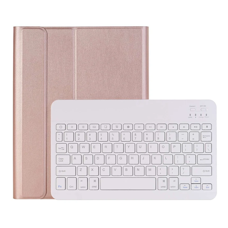 Rose Gold Чехол с клавиатурой для IPad 10,2, чехол с карандашом для Apple IPad 7 поколения A2200 A2198, беспроводная клавиатура - Цвет: Rose Gold