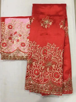 

5 + 2 Yards Design African Nigerian George Lace Fabric With Net For Blouse New Embroidery Indian Sequins George Laces For Women