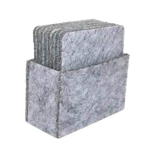 40%HOT8 pieces of felt, round, square, hexagonal, heat-insulating coaster, table protector, heat-resistant coaster, coffee, tea, Light Gray 2