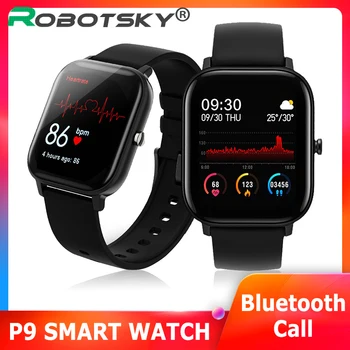 

P9 Smart Watch Men Woman Blood Pressure Heart Rate Monitor IP67 Waterproof Sport Bluetooth Call Smartwatch For IOS Android