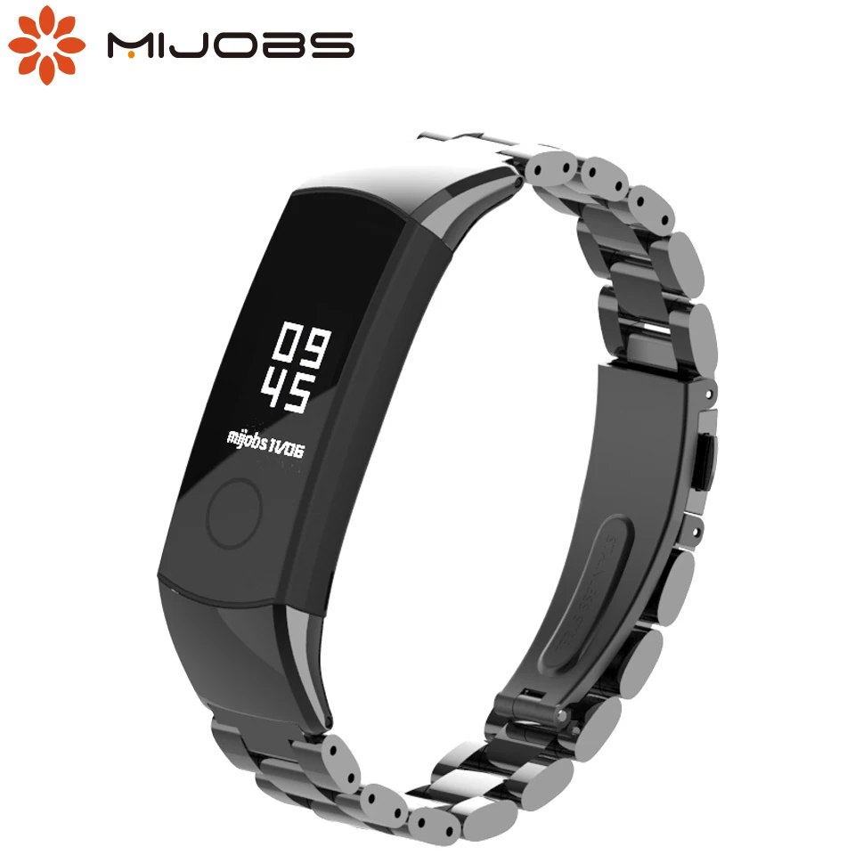 Mijobs Миланский металлический ремешок для huawei Honor Band 4 Широкие ремешки Браслет из нержавеющей стали умные аксессуары для Honor Band 5