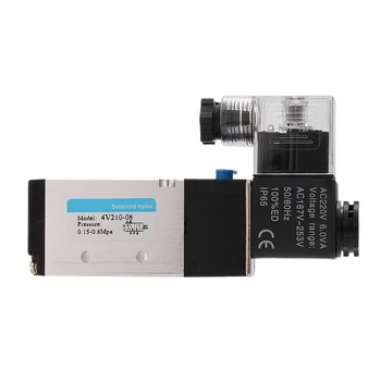 

Pneumatic Electric Solenoid Valve 5 Way 2 Position Control Air Gas Magnetic Valve 220V Coil Volt 8mm Hose Connection