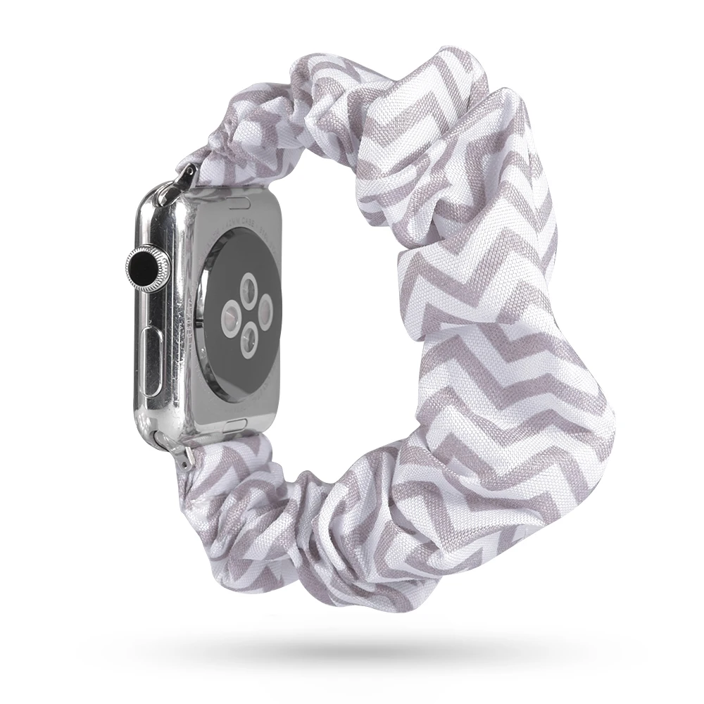 4 Women Scrunchie Elastic Watch Band for Apple Watch Band 38mm/40mm 42mm/44mm Casual Women Girls Strap Bracelet for iwatch - Цвет ремешка: 4