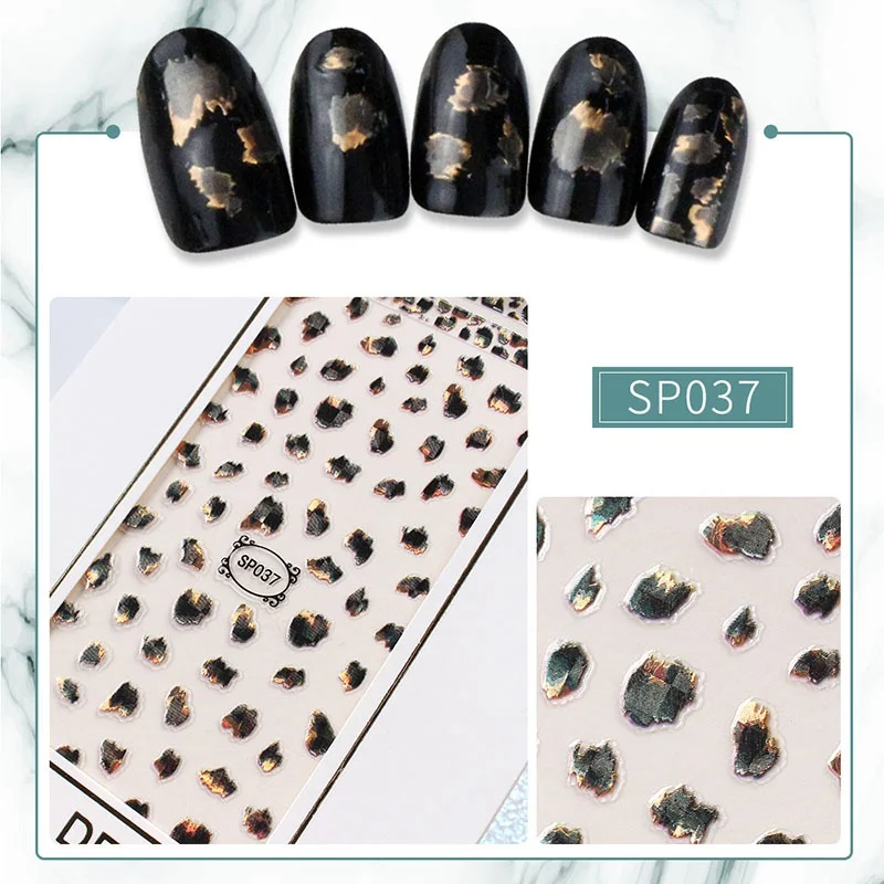 Новейшая стикеры 3D на ногти Nail Art Переводные картинки голографические золотые металлические переводные наклейки Единорог Лаванда Цветок пони крест - Цвет: 37