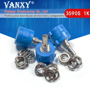

1PCS 3590S-2-102L 3590S 1K ohm 102 3590S-2-102 3590S-102 Precision Multiturn Potentiometer 10 Ring Adjustable Resistor