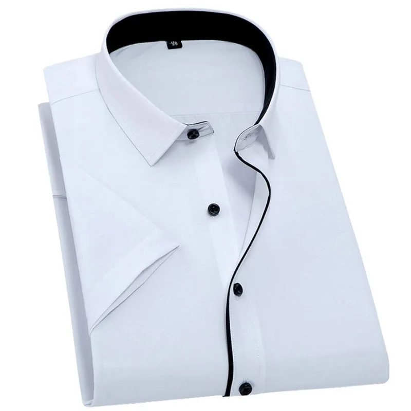 Men Short Sleeve Big Shirt Large Size 8XL-12XL Business Office Summer Lapel