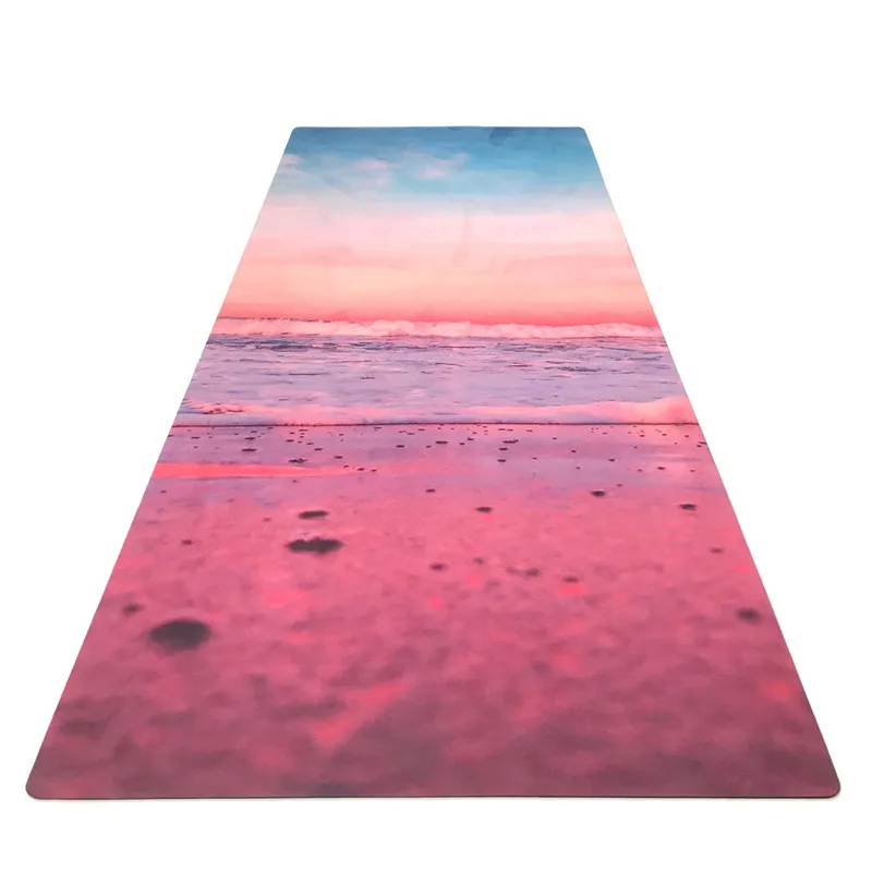 as photo Printed rubber fitness mat sweat absorption green non-skid travel goddess mat sports floding good quality yoga mat - Цвет: as photo