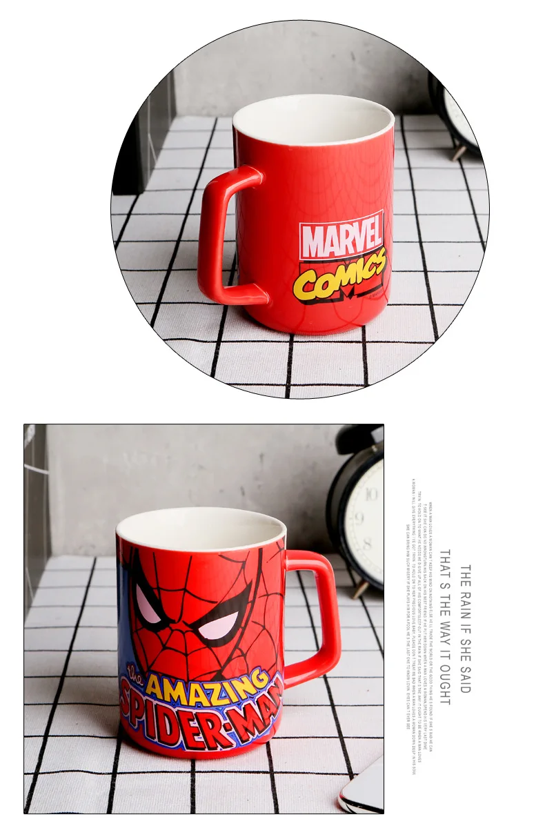 Disney серия Marvel керамическая кружка для воды кружка Мстители чашка Железный человек Человек-паук чашка подарок на день рождения