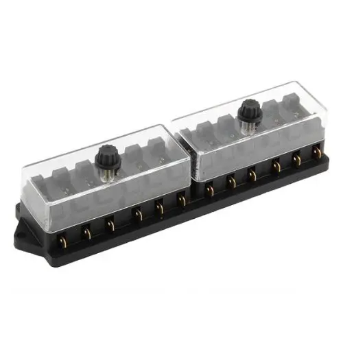 

Hot New 12-channels fuses box fuse holder for car fuse flat plastic 1-32V Universal