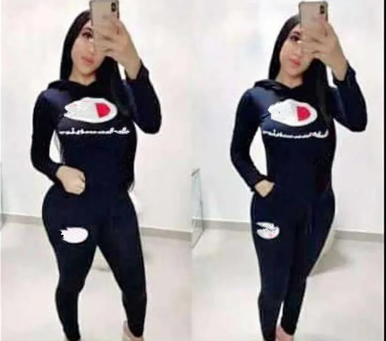 

Two Piece Clothing Set Women Tracksuit Patchwork Hood Hoodies Sweatshirt Long Pant Suits Casual zipper Sports wear