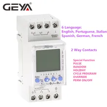 Geya THC-822 conversational programável temporizador 2 contatos de comutação do canal interruptor do temporizador digital com bateria 16a 220v 110v