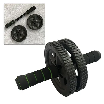 

Exercise Ab Wheel Roller Non-slip Sponge Handle Dual Wheels Abdominal Roller Wheel for Workout Fitness (Black)