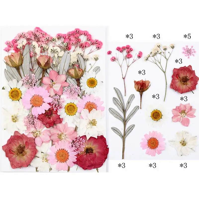 Artificial Plants Artificial Flowers Artificial Flower Artificial Flower Bouquet Dried Flower Bouquets 1 Pack Dried Flowers UV Resin Flowers Stickers Dry Beauty Decal For DIY Epoxy Resin Filling Jewelry Decoration