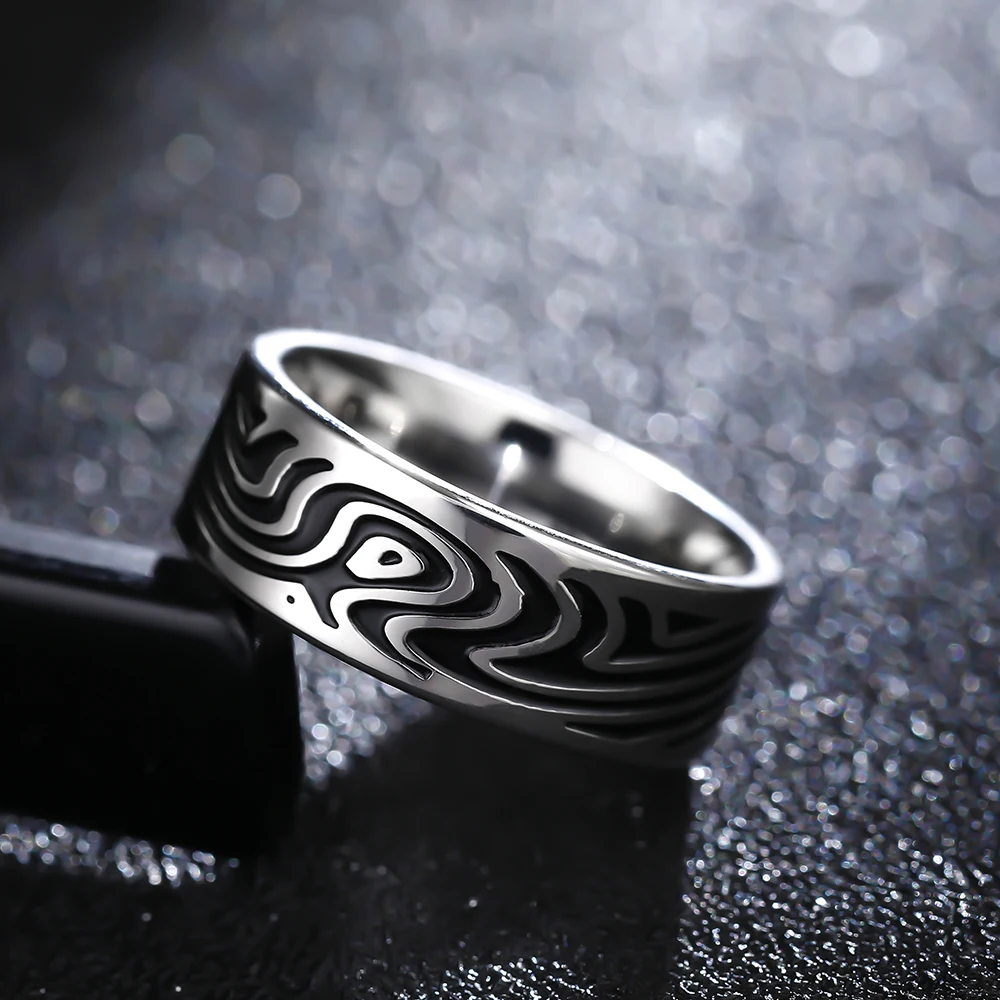 8 мм титановые кольца для мужчин и женщин подарок на день рождения треугольный узор дискретное кольцо - Цвет основного камня: JRV3026 8mm