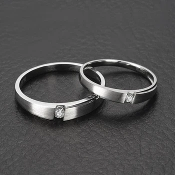 

Natural Diamond 18K Rings Wedding Couple Set Genuine 0.09ct/pair SI/H Diamond 18K White Gold Engagement Ring Wedding Bands