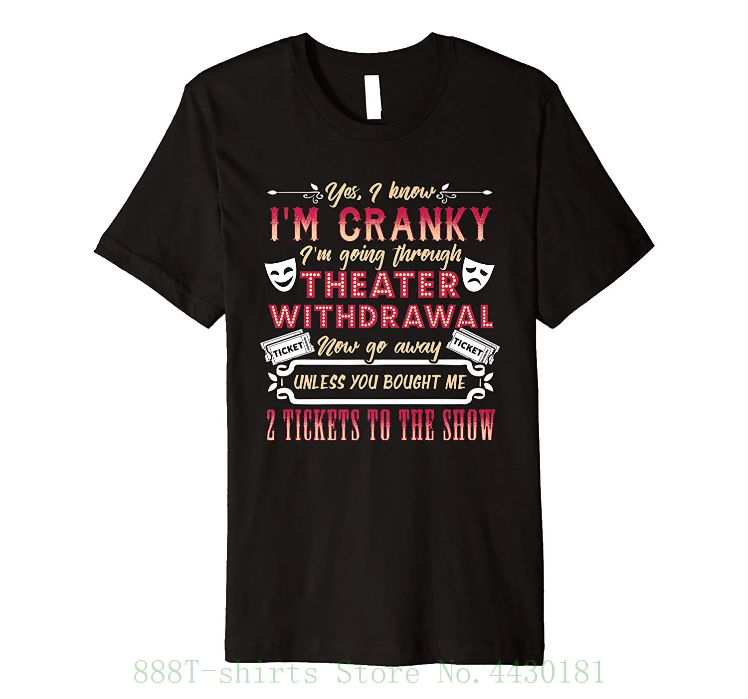 Women's Tee Theatre Withdrawal Theater Nerd Drama Rehearsal T Shirt Short Sleeve Harajuku sexy Summer | Женская одежда