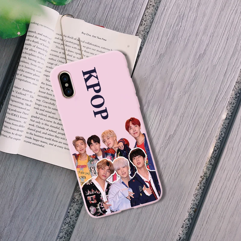 Kpop чехол для телефона из мягкого силикона с Карамельный цвет крышки для iPhone X XR XS MAX для детей 5, 6, 7, 8 plus 6s 5S - Цвет: P-5976