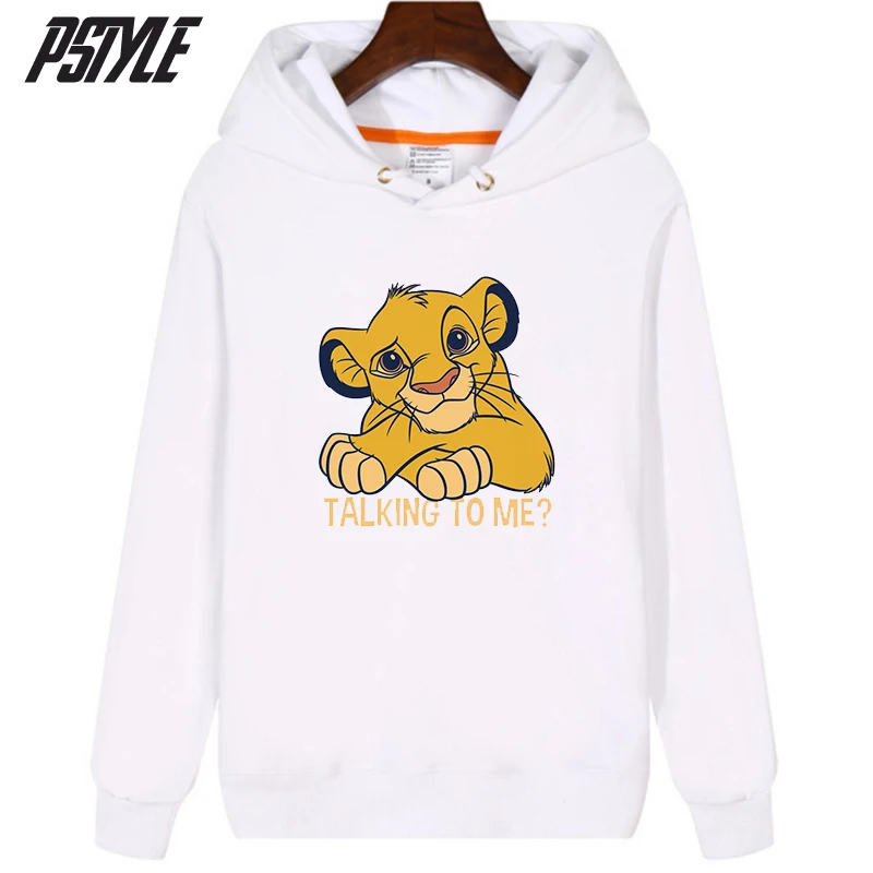  Pstyle Hoodie for Men and Women Fashion Lion King Print Hoodies Womens Harajuku Graphic Pullovers L