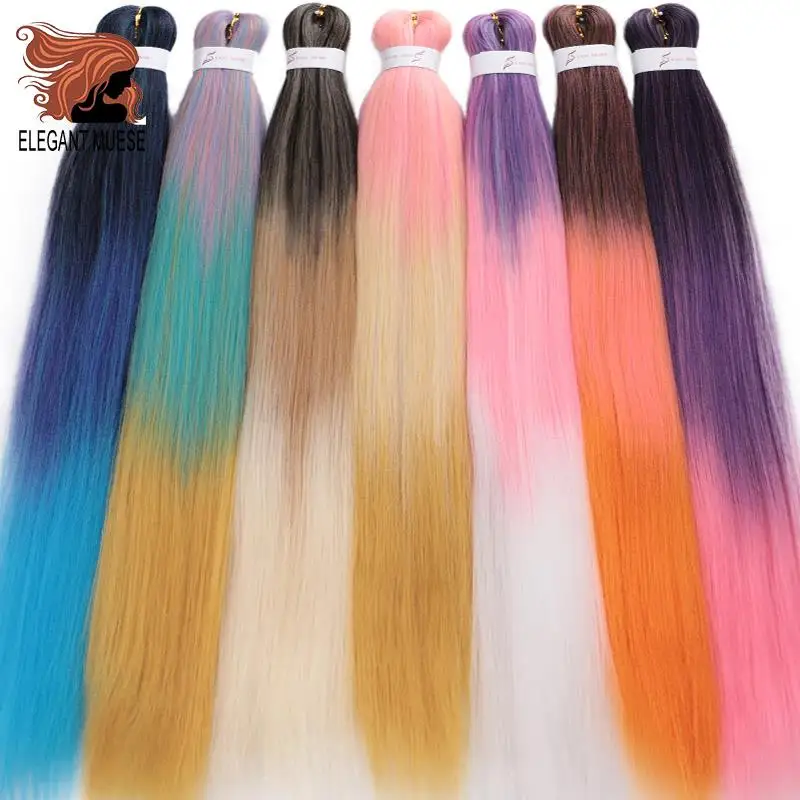 

ELEGANT MUSES 3 Color Crochet Hair 26 inch Easy Jumbo Braids Hair Ombre Braiding Hair Synthetic Extension Low Temperature Fiber