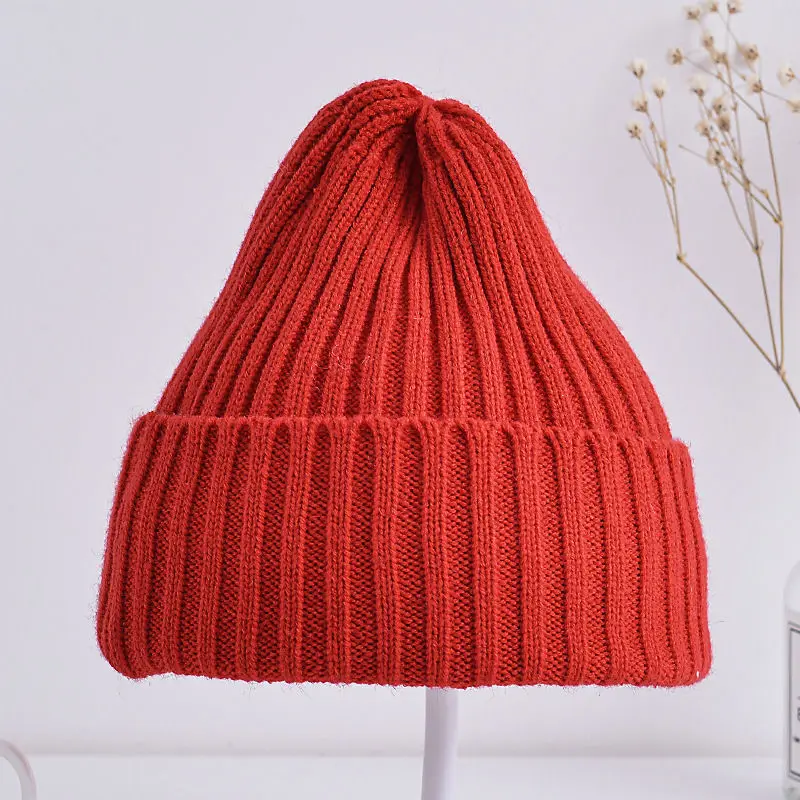 Baby Kids Ribbed Knitted Beanie Hats For Girls Boys Casual Toddlers Windproof Cap 6M-4Years Baby Photography Props Accessories 6