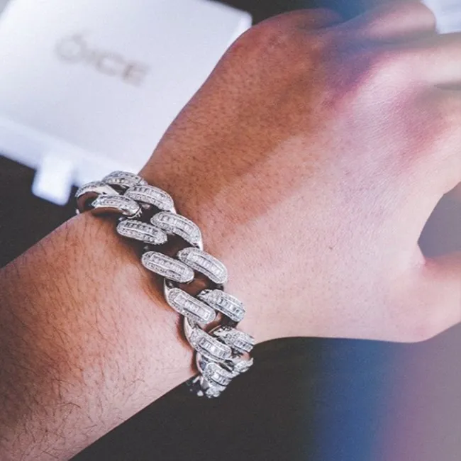 D& Z 7-8 дюймов, хип-хоп, со льдом, зубчатые, проложенные CZ браслеты для мужчин, кубинские звенья, цепь, Pulseira Masculina