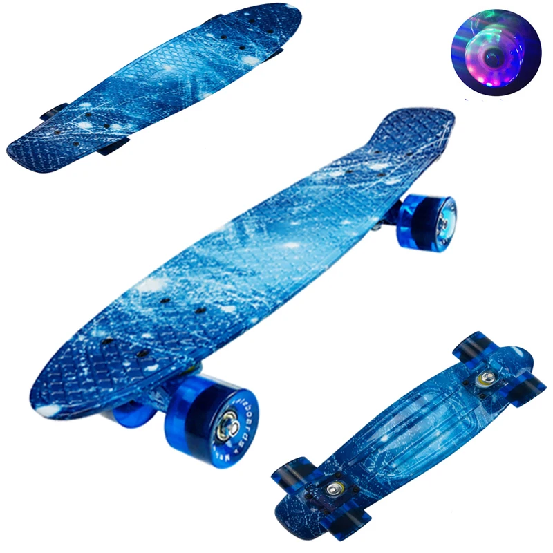 56*15Cm Bambini Adolescenti Fish Board Mini Cruiser Skateboard Pp Scooter Antiscivolo Penny Board Starry Retro Printed Skate Board
