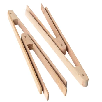 

1 Pc Bamboo Toaster Kitchen Tongs Long Easy Grip Toaster Serving Tongs for Cooking Toast Bread Barbecue Grilling Baking Frying(2